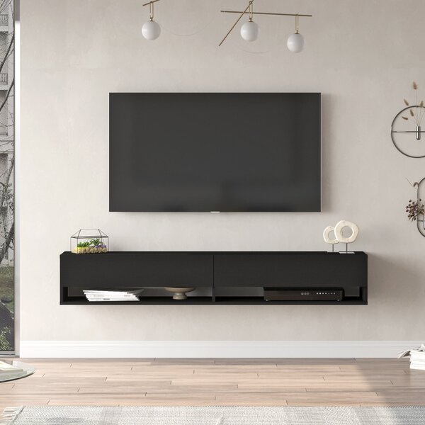 TV-állvány Laitila 180 x 31,5 x 29,5 cm fekete [en.casa]