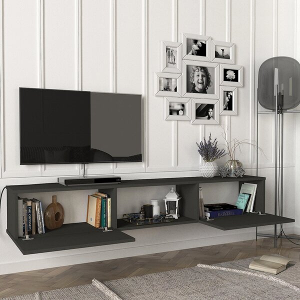 TV szekrény Paltamo 180x31x29,5 cm antracit [en.casa]