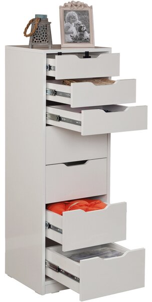 Flow komód, magasfényű fehér, 44 cm