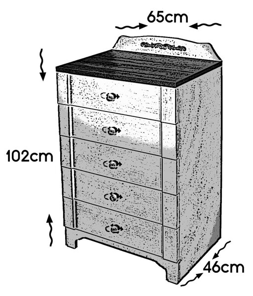 Gazel komód, 65 cm