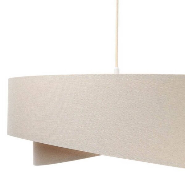 Maco Design Boho függőlámpa, krém/bézs, Ø 50 cm, magasság 23 lenvászon, dimmelhető, Krém / borostyánsárga, Nappali / Étkező, Textil / szövet / selyem