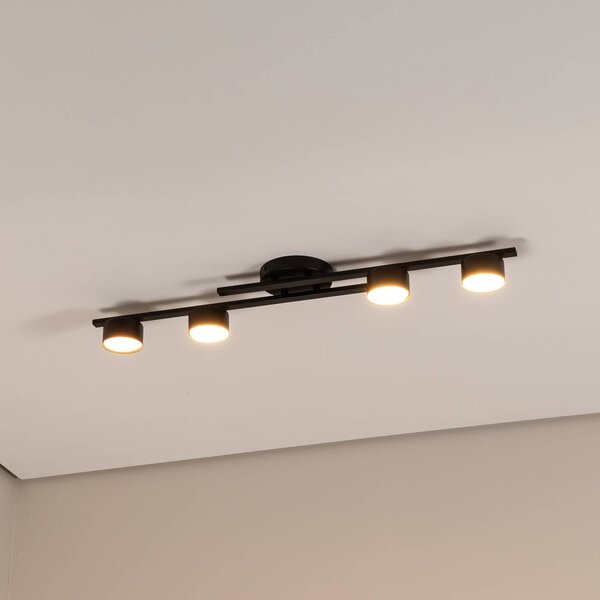 EMIBIG LIGHTING Mennyezeti lámpa Fragment, fekete, 86 cm hosszú, fém, 4 lámpás., dimmelhető, Fekete, Nappali / Étkező, fém, Modern