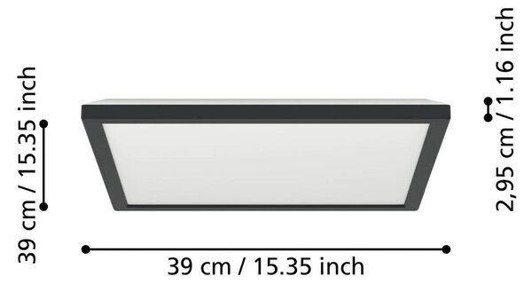 EGLO connect LED mennyezeti lámpa Rovito-Z, fekete, 39 x cm, dimmelhető, Fekete, Nappali / Étkező, Műanyag
