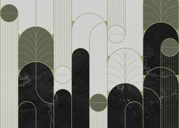 Fotótapéta Fekete-fehér art deco design, Absztrakt fotótapéta, Népszerű fotótapéta, u73101v2 - Tapeko.hu