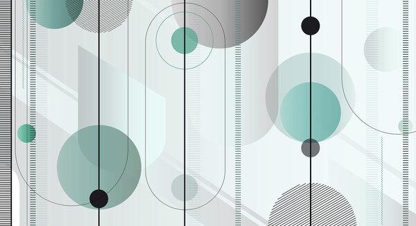 Fotótapéta Geometrikus design körökkel és vonalakkal, Modern fotótapéta, Modern fotótapéta, u95379v4 - Muralas.hu