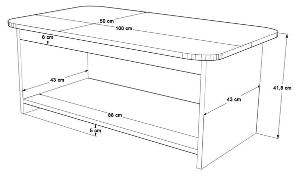 Dohányzóasztal, 100 cm – Chb1-Ce