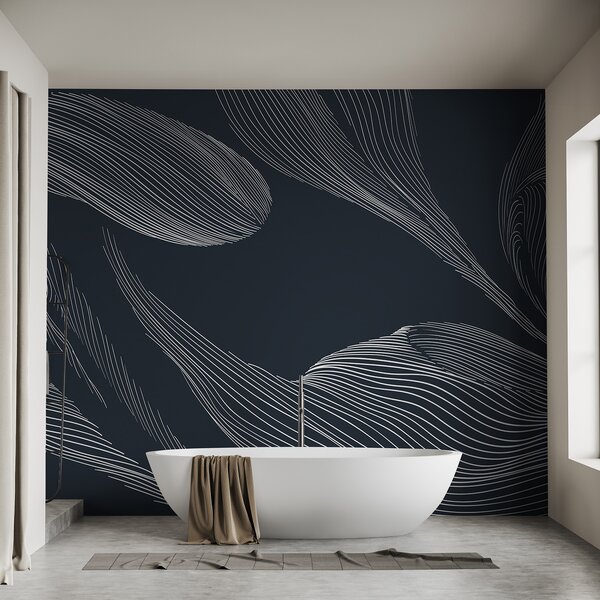 Fotótapéta Fehér vonalak kék háttéren, Modern fotótapéta, Modern fotótapéta, w01216 - Muralas.hu