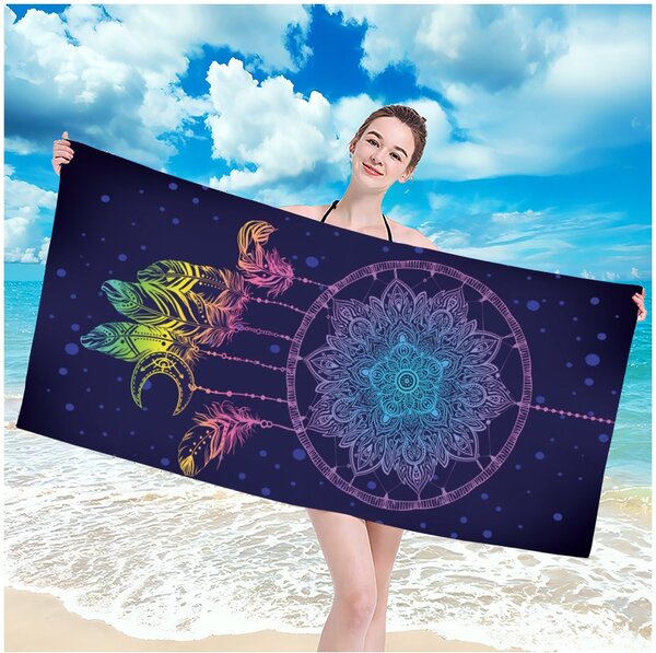 Strandtörölköző mandala álomfogó mintával, 100 x 180 cm