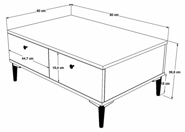 Dohányzóasztal, 90 cm – TR956LCS1472
