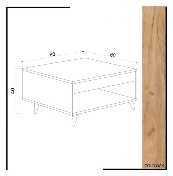 Silla dohányzóasztal, 80 cm