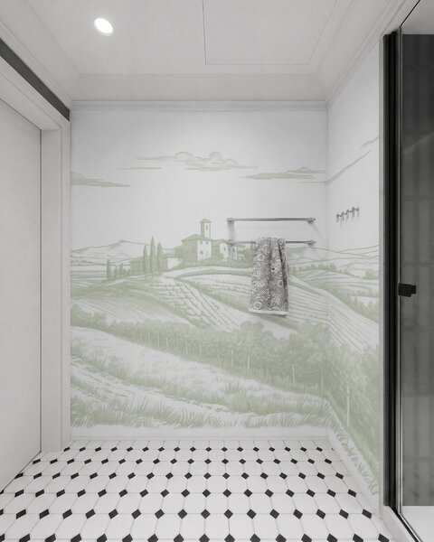 Fotótapéta Toszkána tájak, Olaszország, szőlőskertek, természet, régi kastély, zöld színek, Fotótapéta provence stílusban, w03349v2 : Uwalls.hu