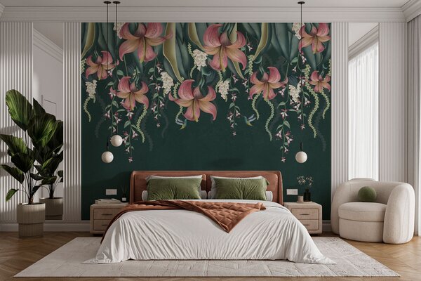 Fotótapéta Az elegáns liliomok sötét árnyalatokban virágoznak, Modern fotótapéta, Modern fotótapéta, w01523v3 - Muralas.hu