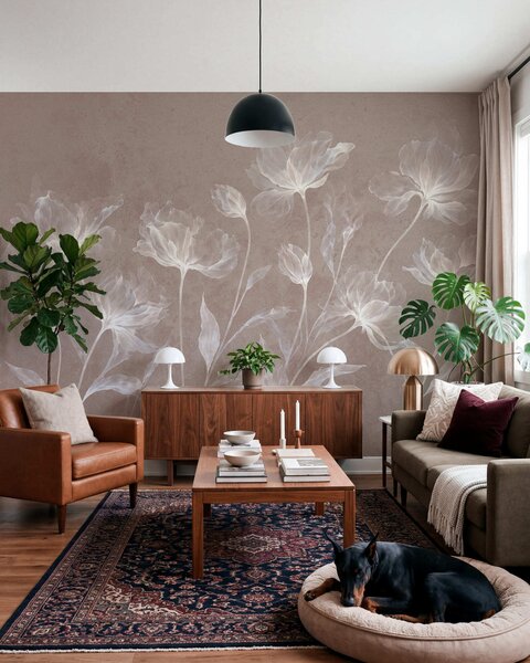 Fotótapéta Elegáns, légies virágok, áttetsző, réteges szirmokkal, hosszú, finom száron, Fotótapéta virágok és növények, w05579v3 : Uwalls.hu