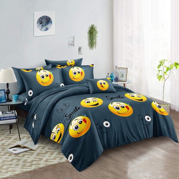 Mikroszálas ágyneműhuzat EMOJI KINYÚJTOTT nyelvvel szürke Ágyneműhuzat mérete: 70 x 90 cm | 140 x 220 cm