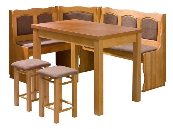 Sarok étkező garnitúra Edmond 102, Laminált forgácslap, Égerfa