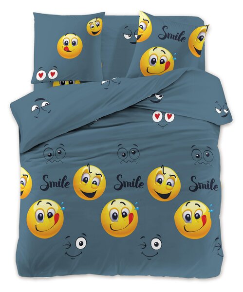 Mikroszálas ágyneműhuzat EMOJI KINYÚJTOTT nyelvvel szürke Ágyneműhuzat mérete: 70 x 90 cm | 140 x 220 cm