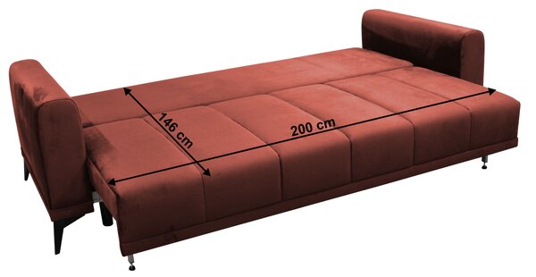 KONDELA Szétnyitható kanapé, terrakotta, GRACE BIG SOFA