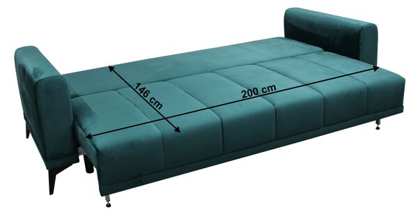 KONDELA Szétnyitható kanapé, smaragd/mustárszín, GRACE BIG SOFA