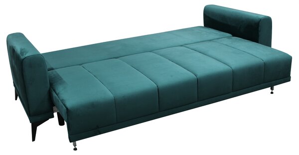 KONDELA Szétnyitható kanapé, smaragd/mustárszín, GRACE BIG SOFA