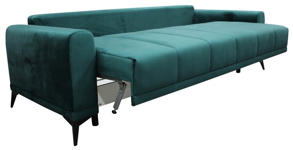 KONDELA Szétnyitható kanapé, smaragd/mustárszín, GRACE BIG SOFA
