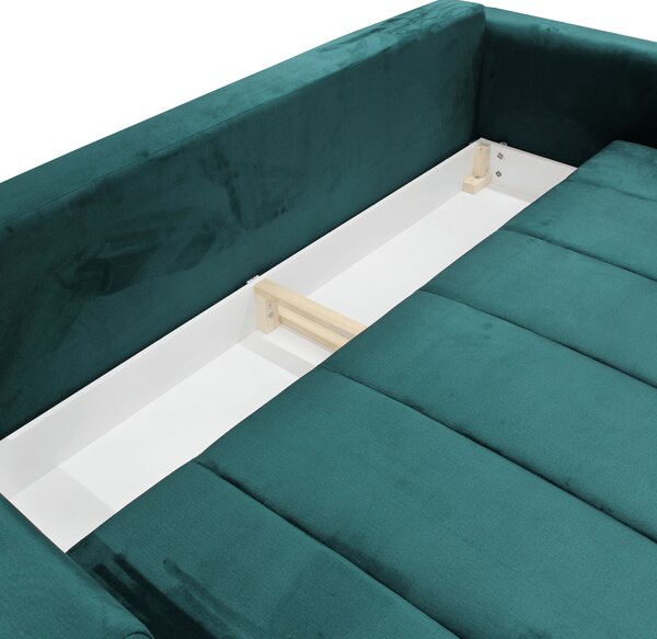 KONDELA Szétnyitható kanapé, smaragd/mustárszín, GRACE BIG SOFA