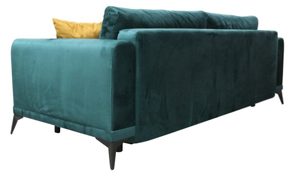 KONDELA Szétnyitható kanapé, smaragd/mustárszín, GRACE BIG SOFA
