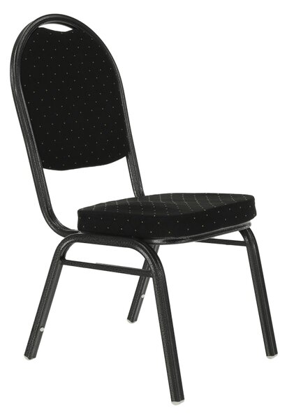 KONDELA Szék, egymásba rakható, szövet fekete/szürke keret, JEFF 2 NEW