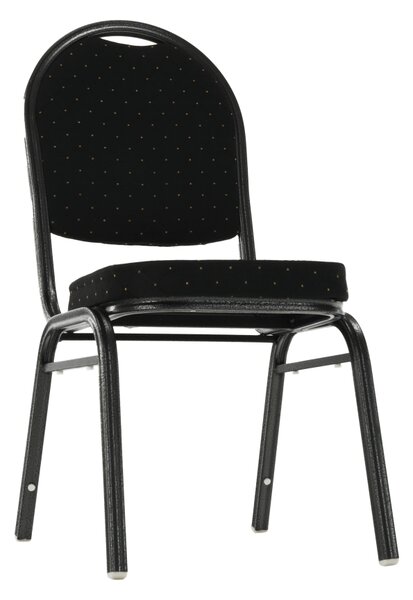 KONDELA Szék, egymásba rakható, szövet fekete/szürke keret, JEFF 2 NEW