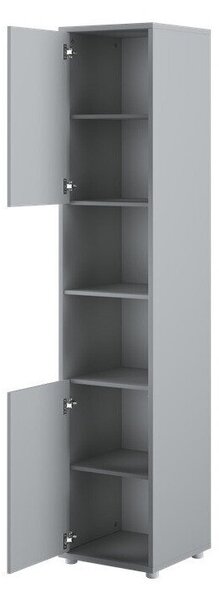 Könyvespolc Concept Pro Lenart I, Ajtókkal, Zárt, Laminált forgácslap, 217x45x46cm, Szürke