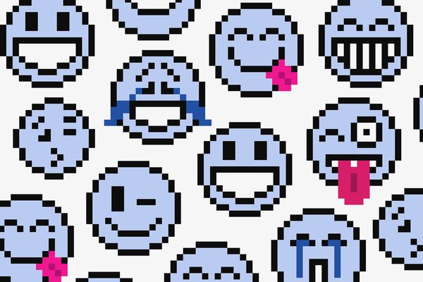 Fotótapéta Zökkenőmentes minta kék smiley arcok, Modern fotótapéta, Modern fotótapéta, w01942v2 - Muralas.hu