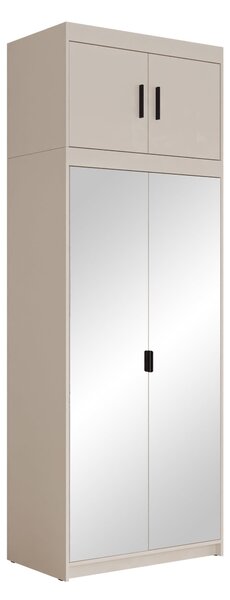 Gardróbszekrény Novduni 119, Laminált forgácslap, 246x90x53cm, Bézs