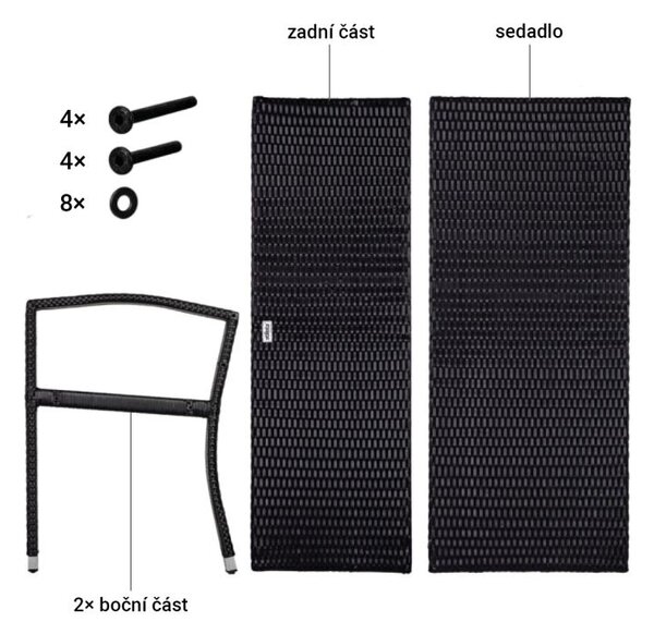 STILISTA Kerti polyrattan pad 122 x 52 cm krém