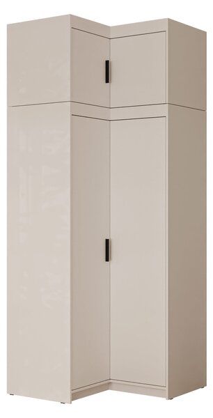 Sarokszekrény Novduni 121, Laminált forgácslap, 246x98x98cm, Bézs