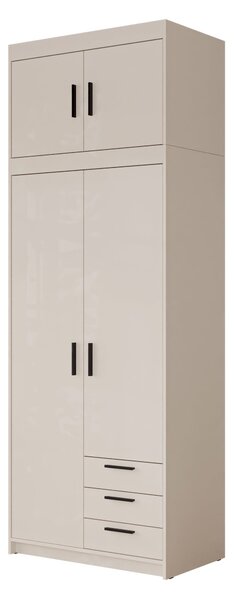 Gardróbszekrény Novduni 113, Laminált forgácslap, 246x90x53cm, Bézs