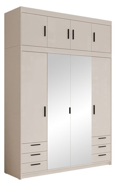 Gardróbszekrény Novduni 120, Laminált forgácslap, 246x177x53cm, Bézs