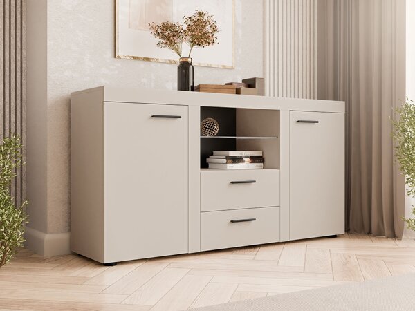 Komód Univio, Laminált forgácslap, 82x157x40cm, Bézs
