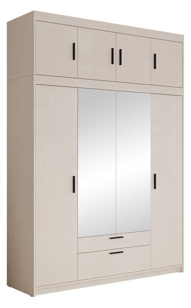 Gardróbszekrény Novduni 109, Laminált forgácslap, 246x177x53cm, Bézs