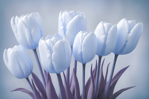 Fotótapéta Fehér tulipánok csoportja, Modern fotótapéta, Modern fotótapéta, w02616v1 - Muralas.hu
