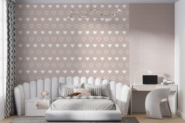 Fotótapéta Szívek mintája bézs háttéren, Modern fotótapéta, Modern fotótapéta, w02548v1 - Muralas.hu