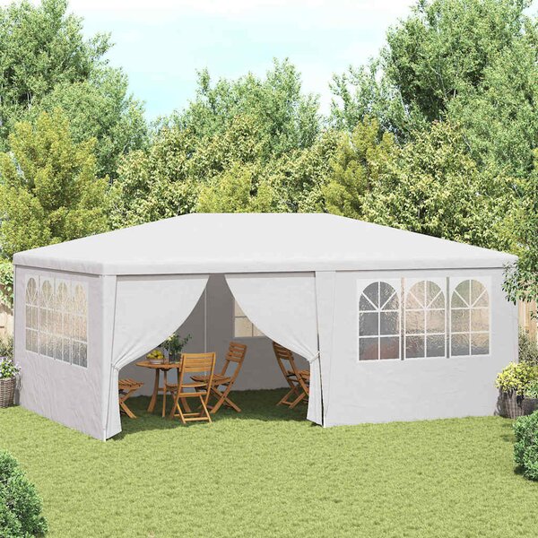 Fehér rendezvénysátor oldalfalakkal 4 x 6 m 90 g/m²