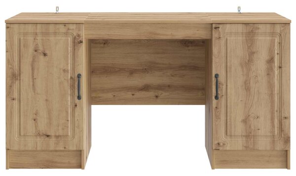 Asztal polcokkal Kézműves Tölgy 142,5 x 50 x 75 cm Szerelt Fa