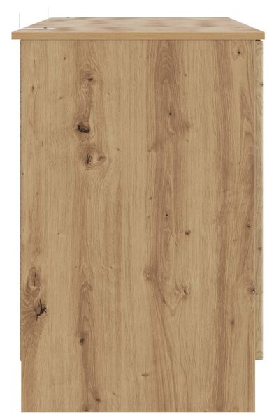 Asztal polcokkal Kézműves Tölgy 142,5 x 50 x 75 cm Szerelt Fa