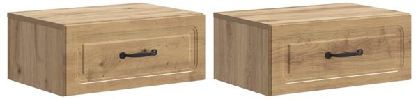 Fali éjjeli szekrény 2 pcs Kézműves Tölgy 49 x 34,5 x 20 cm