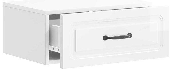 Fali éjjeli szekrény 2 pcs Magasfényű Fehér 49 x 34,5 x 20 cm