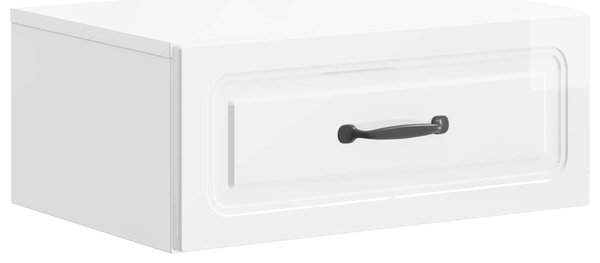 Fali éjjeli szekrény 2 pcs Magasfényű Fehér 49 x 34,5 x 20 cm
