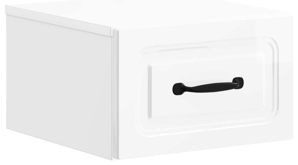 Fali éjjeli szekrény 2 pcs Magasfényű Fehér 34,5 x 33 x 20 cm