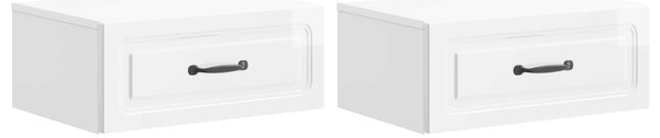 Fali éjjeli szekrény 2 pcs Magasfényű Fehér 49 x 34,5 x 20 cm