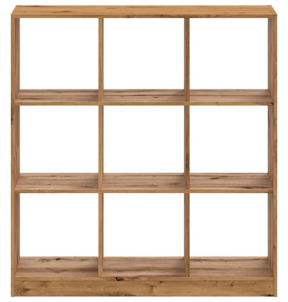Kézműves tölgy színű szerelt fa könyvespolc 102 x 32 x 108 cm