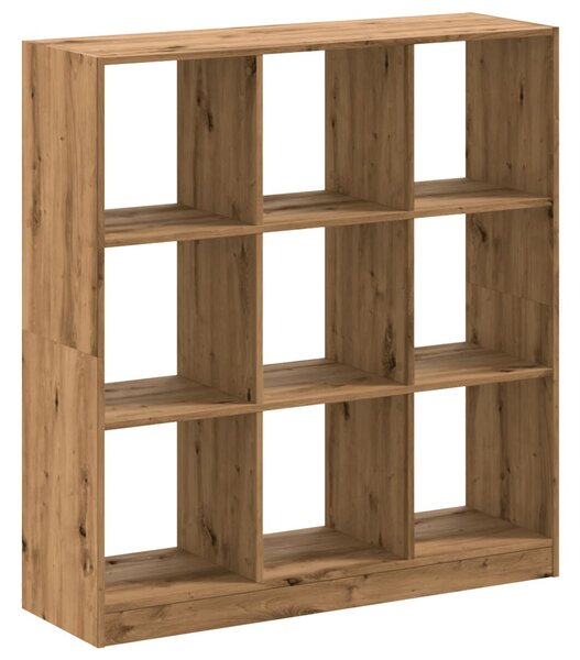 Kézműves tölgy színű szerelt fa könyvespolc 102 x 32 x 108 cm