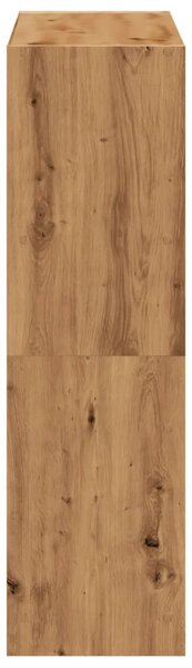 Kézműves tölgy színű szerelt fa könyvespolc 102 x 32 x 108 cm